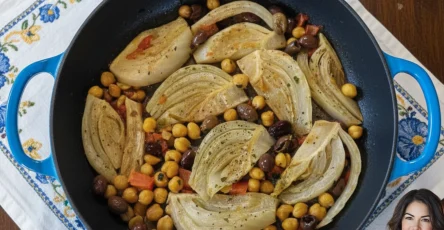 Finocchi in Padella con Ceci e Olive Taggiasche